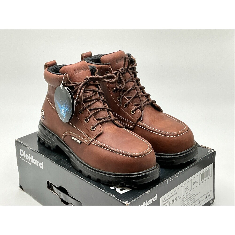 DieHard Tundra DH60861 Men 10 Brown Leather Composite Moc Toe Work Boots Ebay522